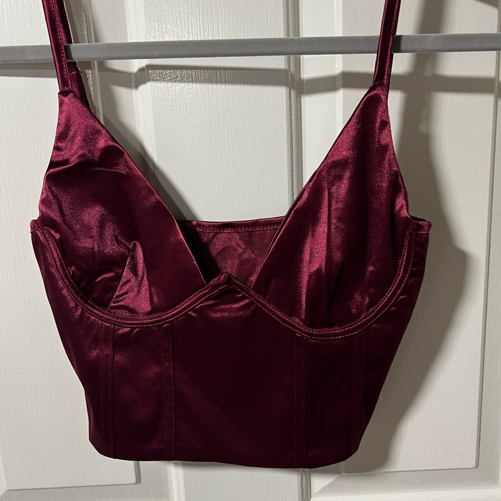 Wine red corset top